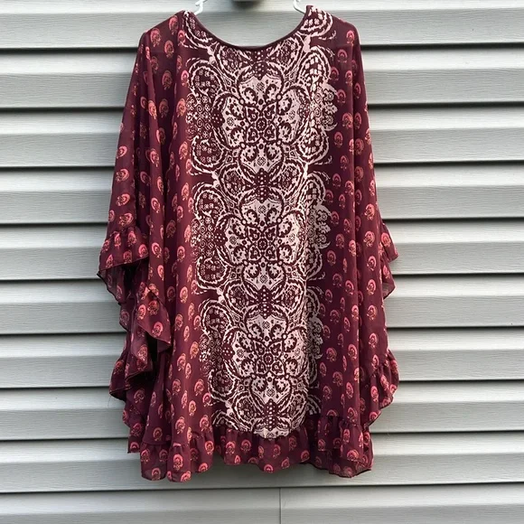 Free People | Boho Flowy Oversized Draped Top size Medium - Picture 6 of 6